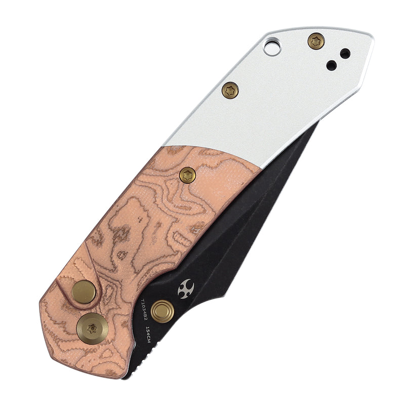 Kansept Fenrir | G-10 with Copper Foil | 3.45'' 154CM Blade | Sparrow Knife Design | T1034B2