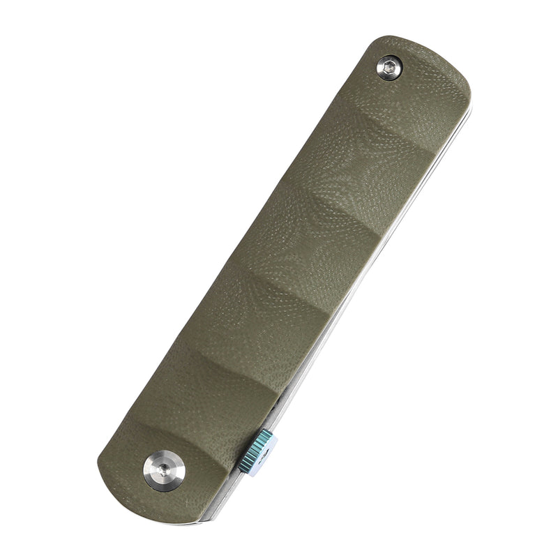 KANSEPT BTF Thumb Disc Knife Green G10 Handle (3.24'' CPM-S35VN Blade)Rolf  Helbig-K1064A1