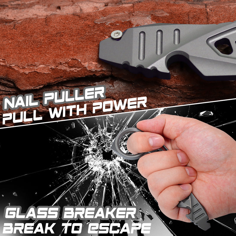 Kansept EDC Tool PryMate G008A7 Grey Anodized Titanium Multifucntional Tool Designed by Sebastian Irawan