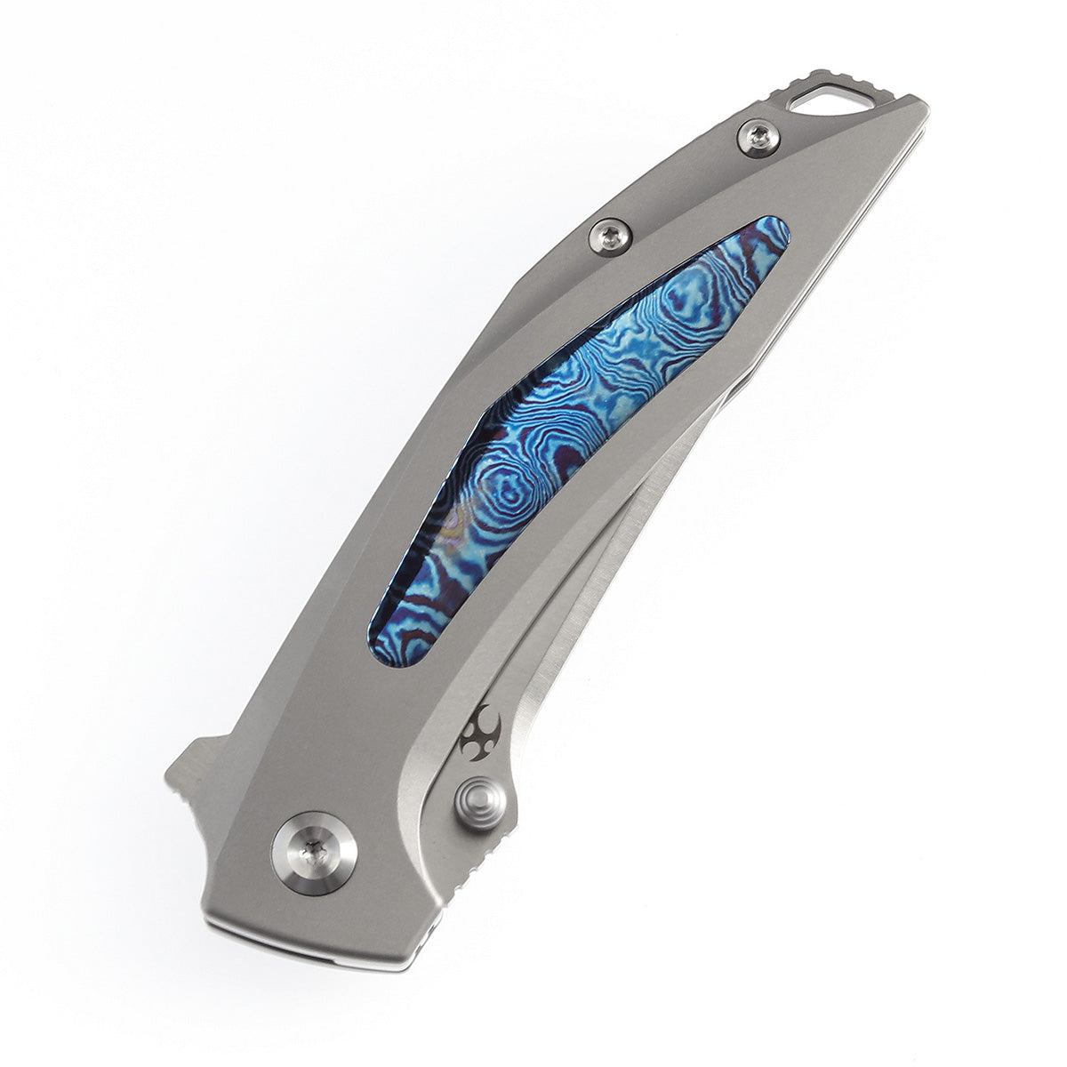 KANSEPT Baku Flipper/Thumb Hole Knife Titanium + Timascus Inlay
