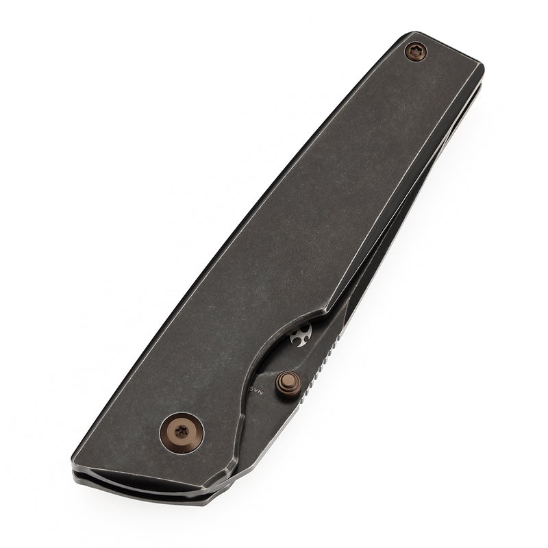 KANSEPT Chimera Thumb Stub Blackwash Titanium Handle (3.15" CPM S35VN Blade) with Matsey Design-K1096A3