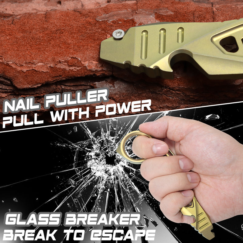 Kansept EDC Tool PryMate G008A8 Gold Anodized Titanium Multifucntional Tool Designed by Sebastian Irawan