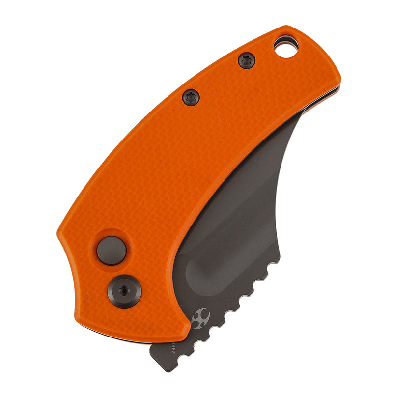 Kansept Wasp | Button Lock | Orange G10 | 2.36" Gray TiCn Coated 154CM Blade | Koch Tools Design | T2144F2