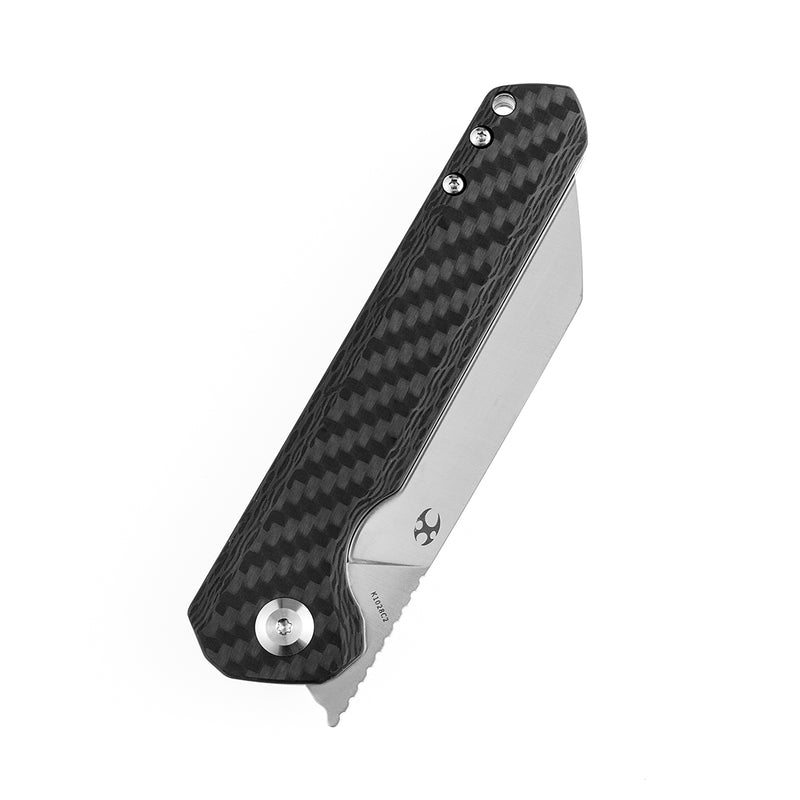 KANSEPT Bulldozer Front Flipper Twill Carbon Fiber Handle ( 3.56" CPM-S35VN )with Kim Ning Design-K1028C2