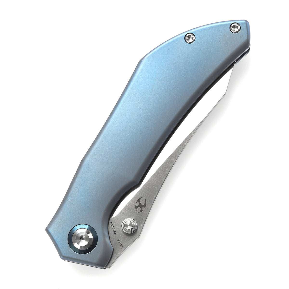 KANSEPT Tipper Thumb Stub Knife Blue Anodized Titanium Handle(3.38
