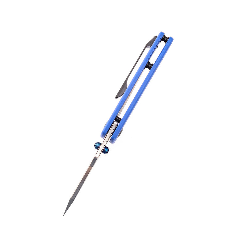 KANSEPT Little Main Street Thumb Studs Knife Blue G10 Handle (2.26'' 154CM Blade) Dirk Pinkerton Design -T2015A4