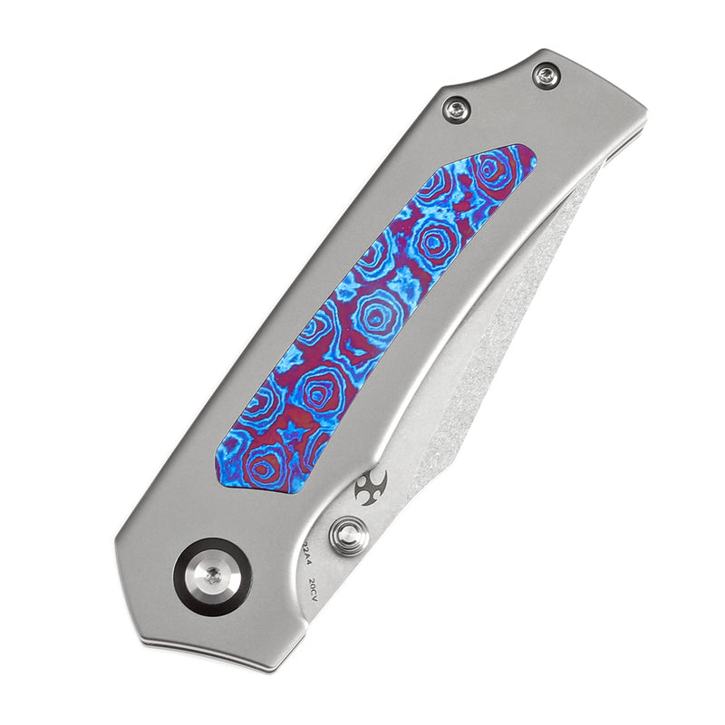 KANSEPT Fermi Timascus Handle (3.11" CPM 20CV Blade) Burchtree Designs-K1122A4
