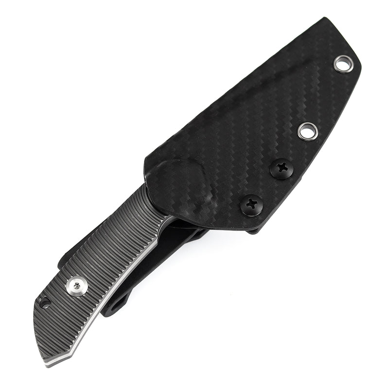 Kansept Fenrir | Fixed Blade | Gray Anodized Titanium Handle |2.87" CPM S35VN Blade | Sparrow Knife Design | KG3034A2