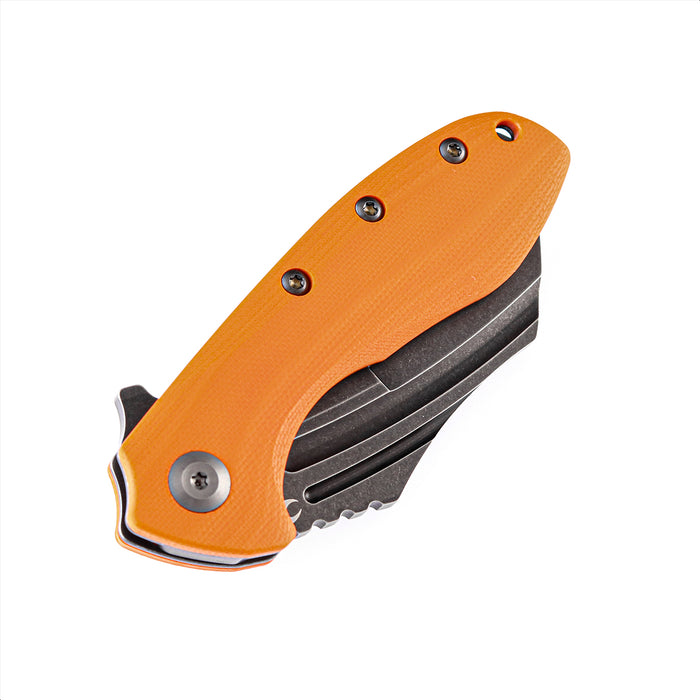 KTC3 T1031A4 Black TiCn Coated 154CM Blade Orange G10 Handle with Koch Tools Design