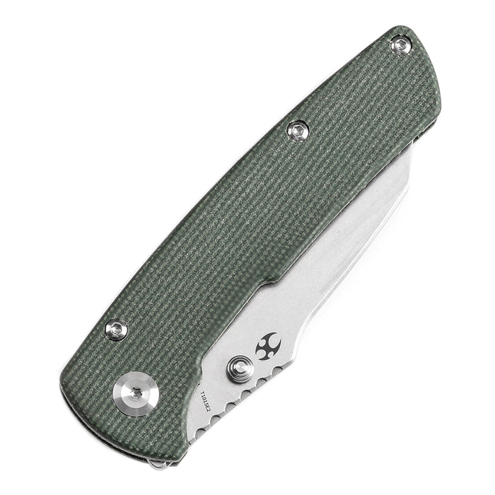 KANSEPT Main Street Thumb Stubs Green Micarta Handle (3.36'' 154CM Blade) Dirk Pinkerton Design-T1015E2