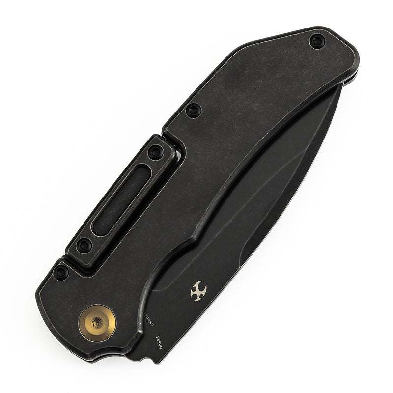 KANSEPT | Hazard | Bali Lock | Blackwash Titanium Handle | 3.63" CPM S35VN | Steven Dunnuck Designed | K1104H3