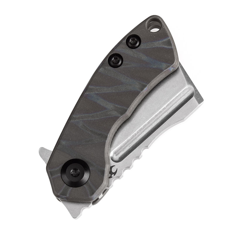KANSEPT Mini Korvid Flipper knife Tiger Stripe Flamed Titanium Handle (1.45'' CPM-S35VN Blade ) Koch Tools Design-K3030A9
