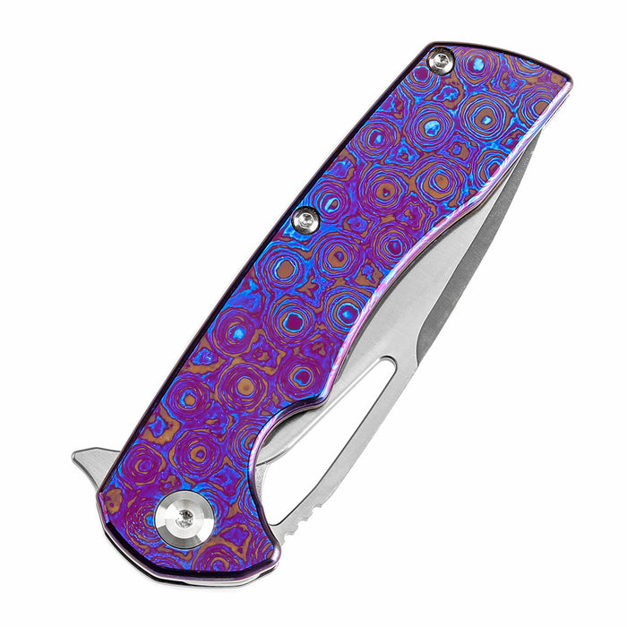 KANSEPT KRYO Thumb Hole Timascus Handle (3.58" CPM S35VN Blade) Kim Ning Design-K1001M2