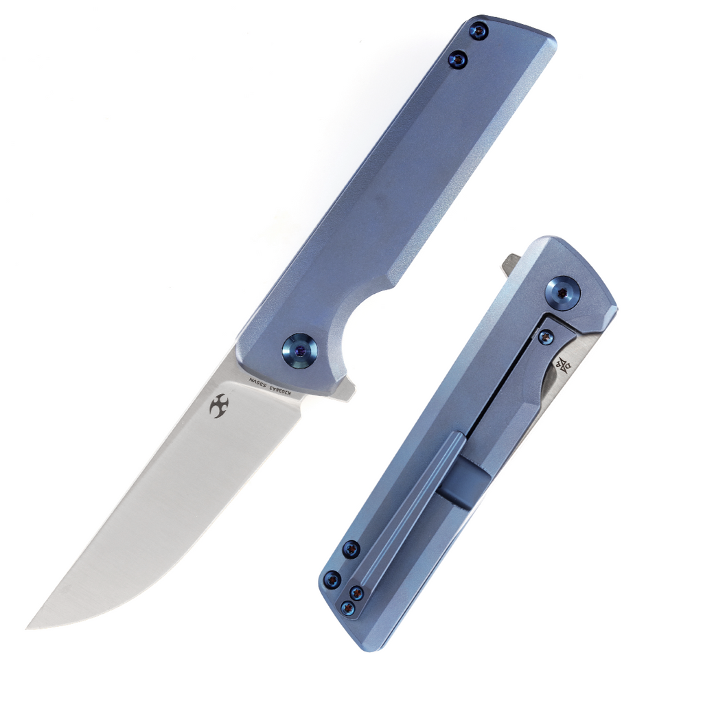 Anomaly Flipper Knife Orange Peel Finish Titanium Handle Dirk Pinkerton K2038A3
