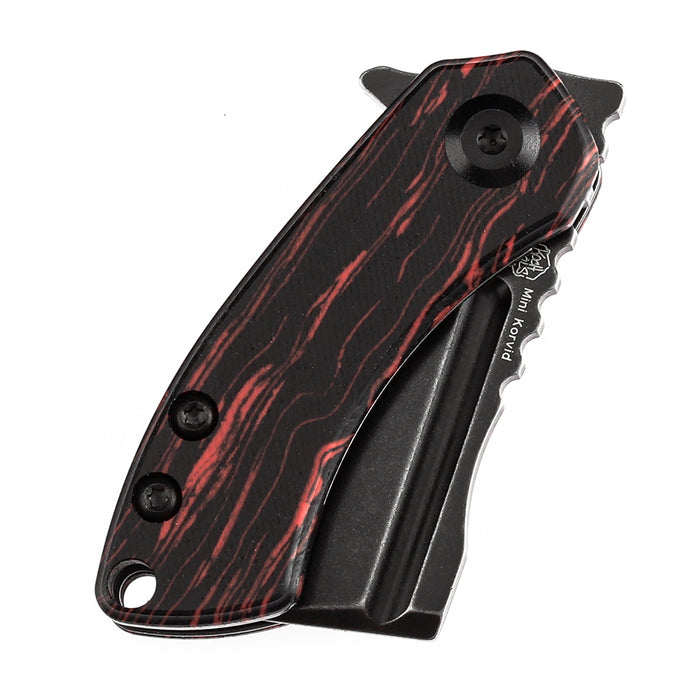 KANSEPT Mini Korvid Flipper Knife Red and Black G-mascus(1.45'' CPM S35VN Blade) Koch Tools Design-K3030S1