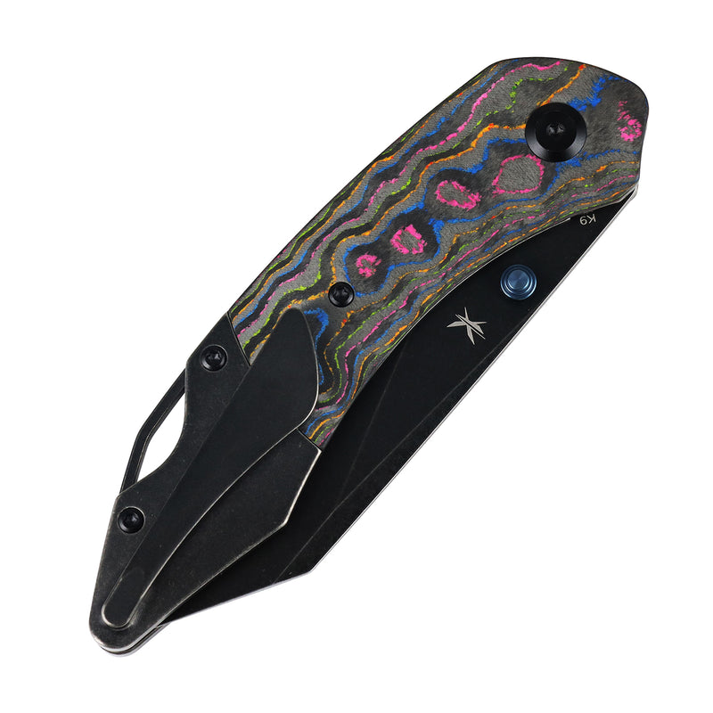 K9 | Bolster Liner Lock | 80S Camo Carbon & Balckwash Titanium | 3.63" CPM S35VN | Keanison Knives Design | K1151A3