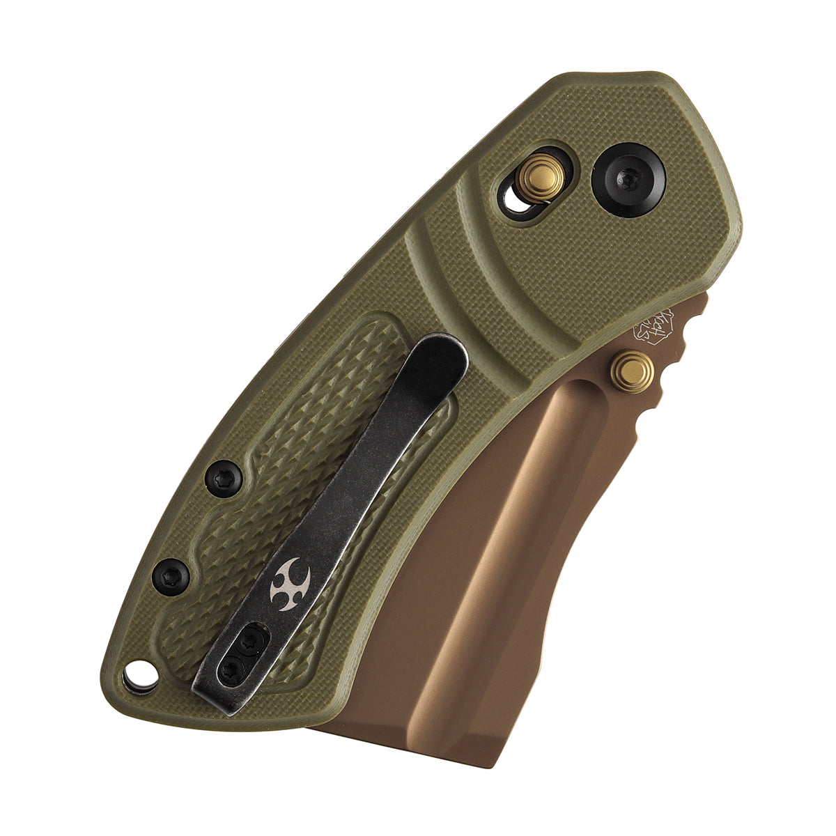 Kansept Korvid V | Crossbar Lock | Olive Green G10 with Diamond