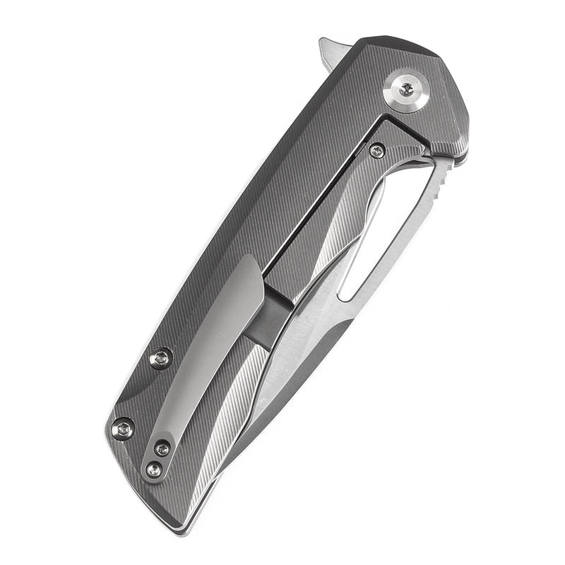 KANSEPT KRYO Thumb Hole Micro Milling Titanium Handle (3.58" CPM S35VN Blade) Kim Ning Design-K1001A7