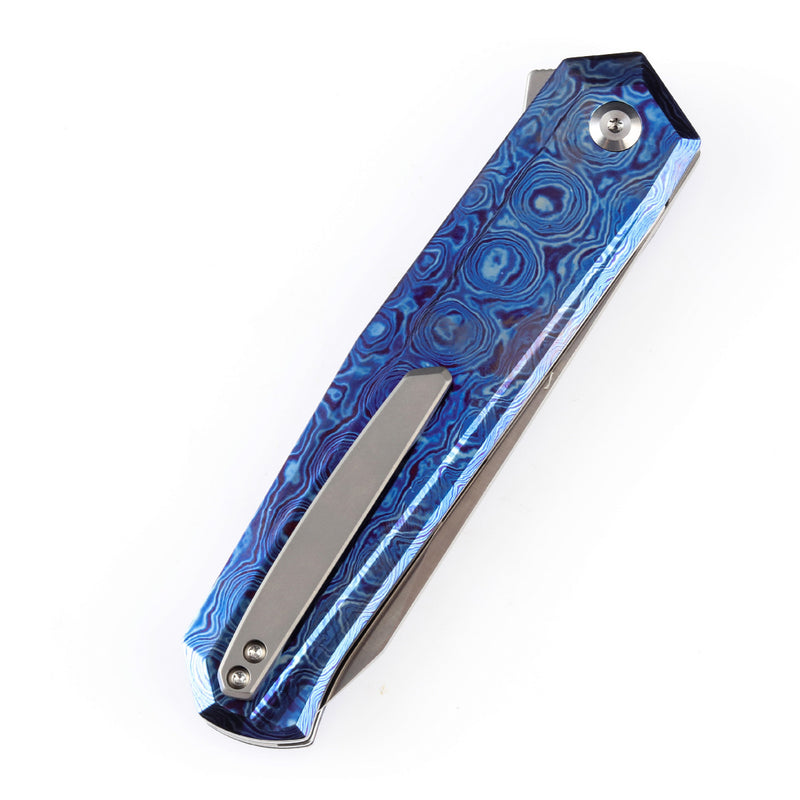 KANSEPT Integra Flipper Knife Timascus Handle (3.63''CPM S35VN Blade) JK Knives-K1042B1