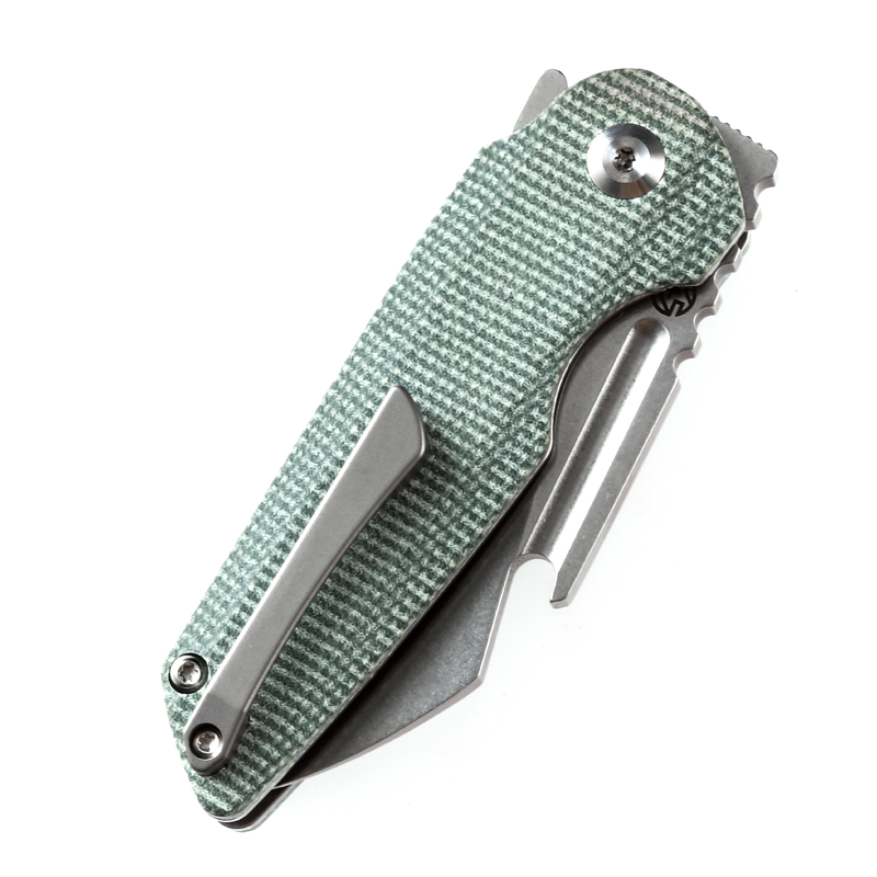 KANSEPT Rafe Flipper Knife Green  Micarta Handle (2.6''  CPM-S35VN Blade)4T5 Design -K2048A3