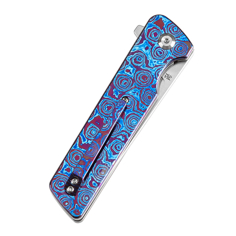 KANSEPT Anomaly Flipper Knife Timascus Handle with Timascus Clip(3.14''CPM-S35VN Blade) Dirk Pinkerton-K2038A7