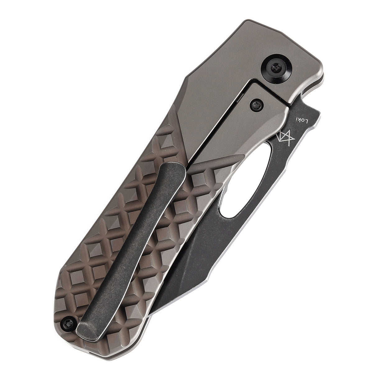 KANSEPT Loki Thumb Hole Knife Bronzed Anodized Titanium with Frag