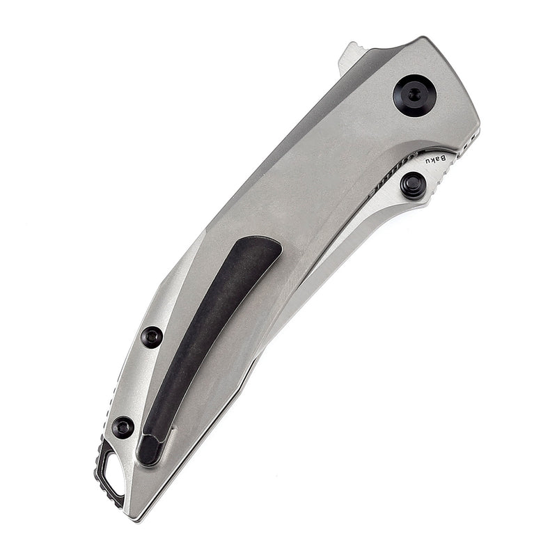 KANSEPT Baku Flipper/Thumb Hole Knife Plain Titanium Handle (3.2'' CPM-S35VN Blade) Sparrow Knife Co Design-K1056A3