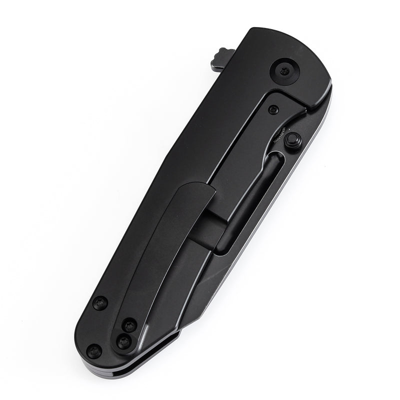 KANSEPT Superhawk Flipper Knife Black Anodized Titanium Handle(3.89''CPM S35VN Blade) Warhawk Knives Design-K1084A1