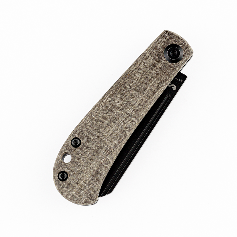 KANSEPT Bevy Slip Joint Knife Brown Micarta Handle (2.9'' 154CM Blade)Nick Swan Design-T2026F3