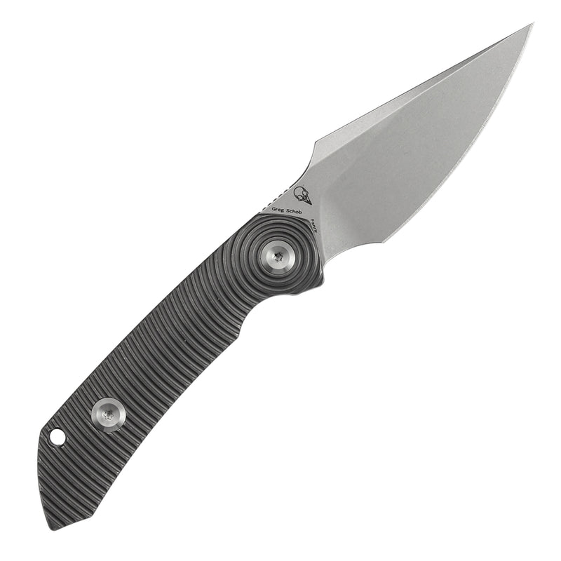 Kansept Fenrir | Fixed Blade | Gray Anodized Titanium Handle |2.87" CPM S35VN Blade | Sparrow Knife Design | KG3034A2