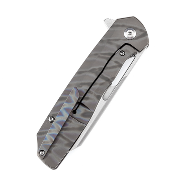 KANSEPT Shard K1006A15 Satin CPM-S35VN Blade Tiger Stripe Flamed Titanium Handle With Kim Ning Design