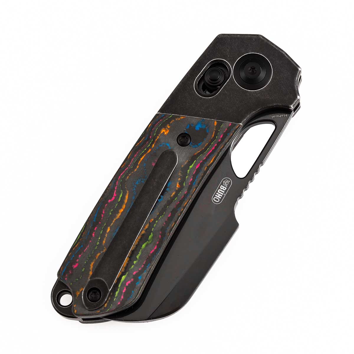 KANSEPT Nahual Crossbar Lock Knife Blackwash Titanium with 80S