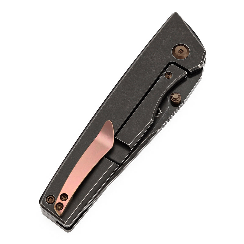 KANSEPT Chimera Thumb Stub Blackwash Titanium Handle (3.15" CPM S35VN Blade) with Matsey Design-K1096A3