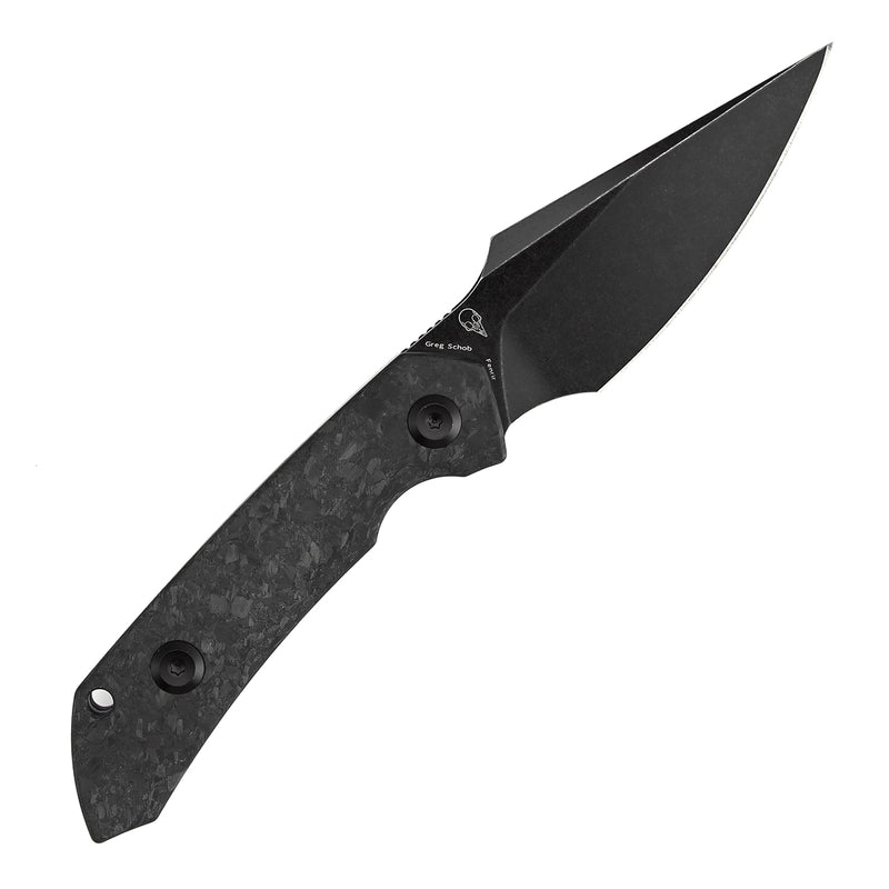 Kansept Fenrir | Exclusive | Fixed Blade | Shred Carbon Fiber Handle |2.87" CPM S35VN Blade | Sparrow Knife Design | KG3034A3