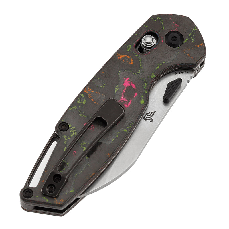 KANSEPT Model 6 Crossbar Lock Knife 80S Carbon Fiber Handle (3.1'' CPM S35VN Blade) Nick Swan Knives Design -K1022V3