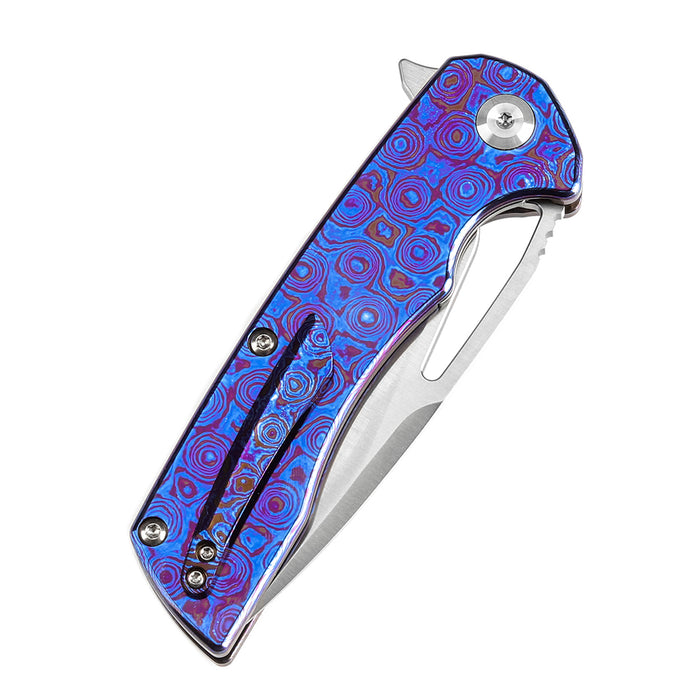 KANSEPT KRYO Thumb Hole Timascus Handle (3.58" CPM S35VN Blade) Kim Ning Design-K1001M2