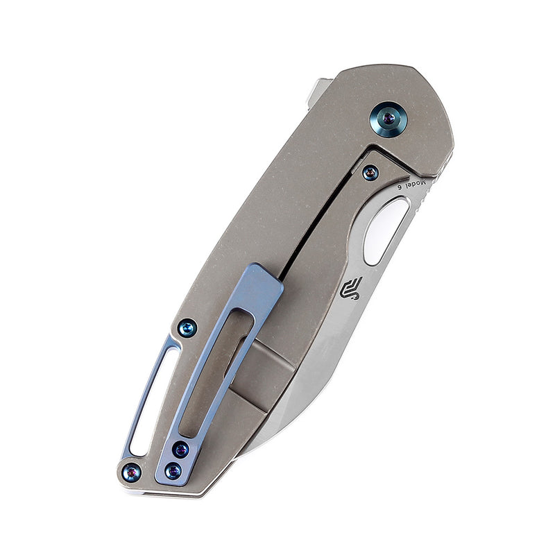 Model 6 K1022B5 Satin CPM-S35VN Blade Stonewashed Bronze Anodized Titanium Handle Designed  by Nick Swan