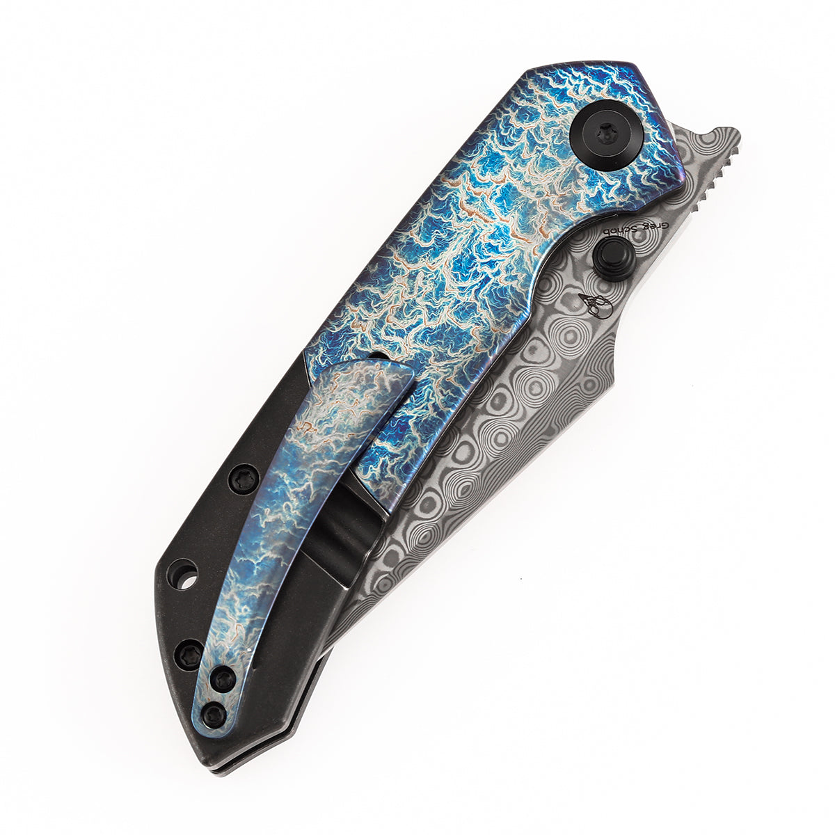 Kansept Fenrir | Liner Lock | Blackwash Titanium with Lightning