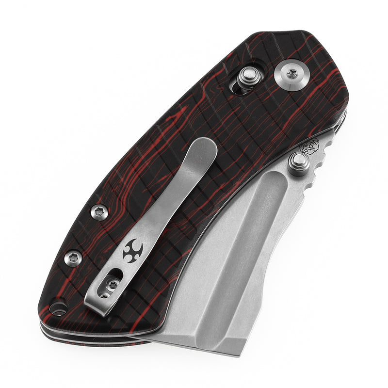 Kansept Korvid V | Crossbar Lock | Red & Black G-mascus | 2.91" Stonewashed D2 Blade | Koch Tools Designed | TE2030V6