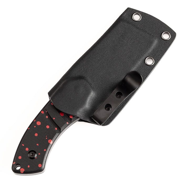 KANSEPT Korvid S Fixed Blade Black G10 with Zombie Blood Print+ Kydex Sheath Handle (2.9" 14C28N Blade) Koch Tools -G2030A10