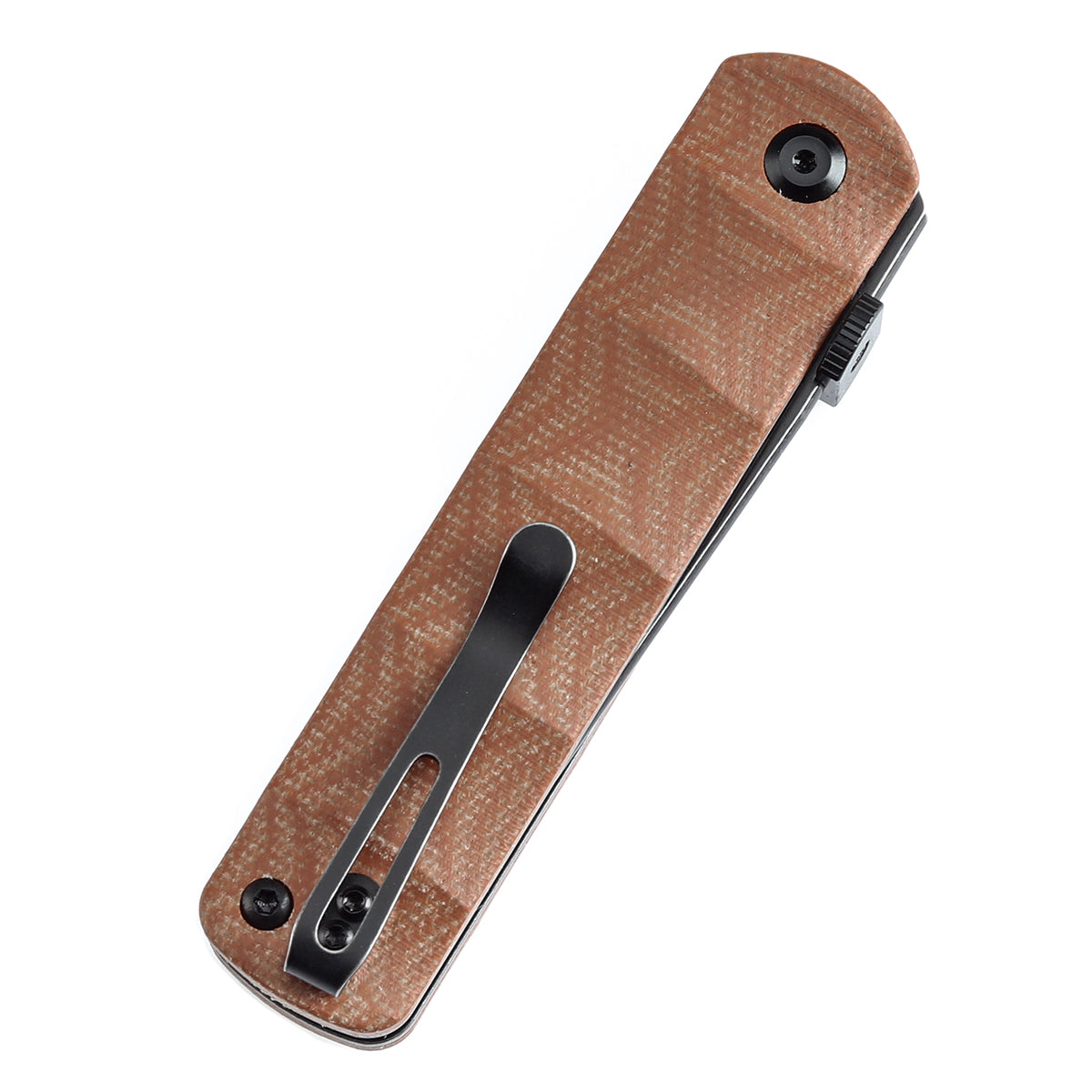 KANSEPT BTF Thumb Disc Knife Brown Micarta Handle (3.24'' CPM