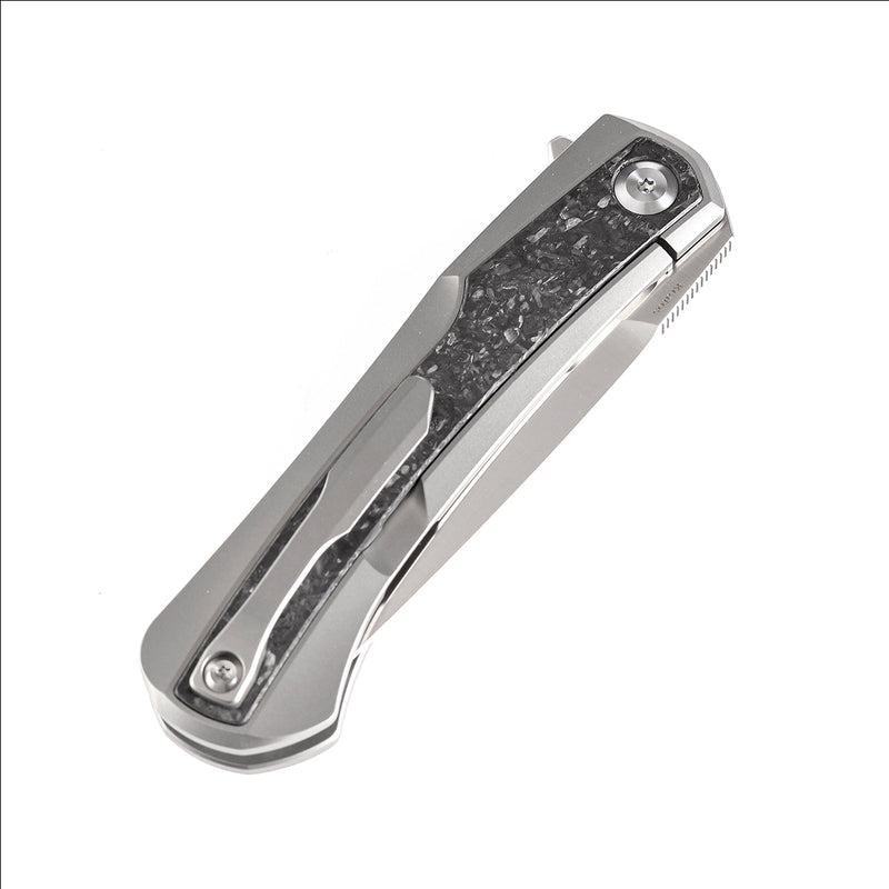KANSEPT Kratos K1024A1 Ostap Hel Design Titanium Handle with Carbon Fiber Inlay CPM-S35VN Blade