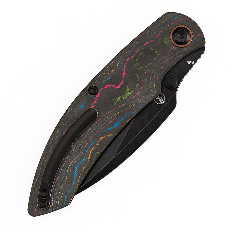 Kansept Falk | Thumb Stud | 80S Camo Carbon Fiber | 3.31" Elmax Blade | Cédric Destombes Designed | K1142A2