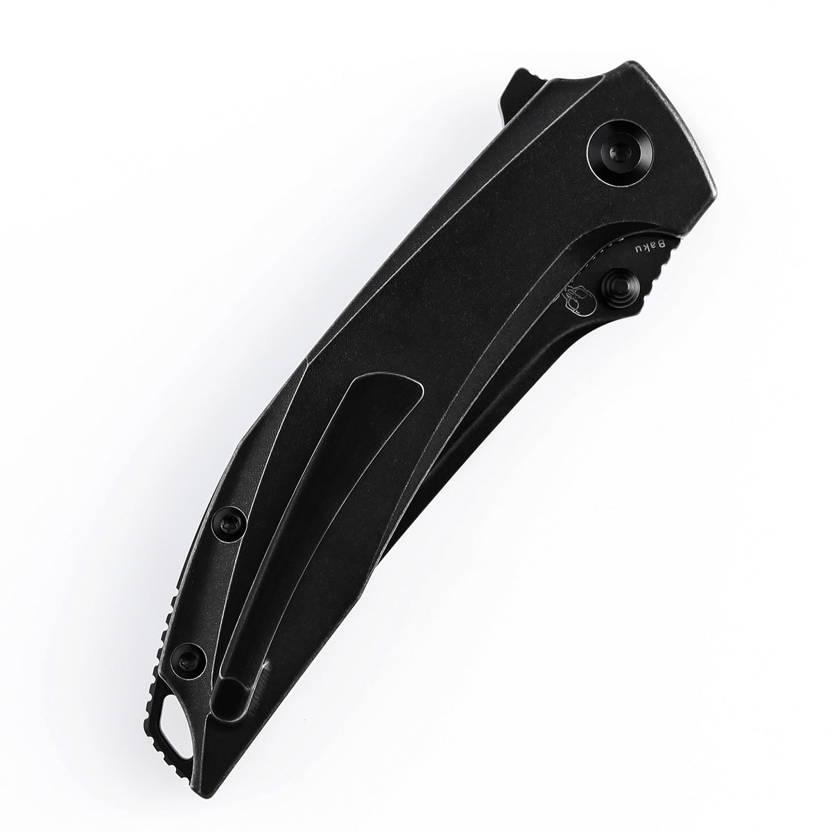 KANSEPT Baku Flipper/Thumb Hole Knife Titanium + Black White