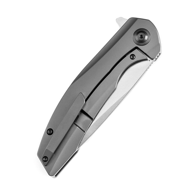KANSEPT Accipiter Titanium and Green Carbon Fiber Handle (3.50" CPM S35VN Blade) Kim Ning Design-K1007E1