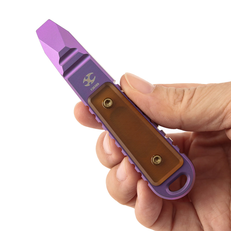 Kansept EDC Kursor PryBar Purple Titanium+PEI Inlay Designed by Koch Tools-G015C1