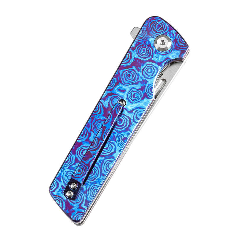 KANSEPT Anomaly Flipper Knife Timascus Handle with Timascus Clip(3.14''CPM-S35VN Blade) Dirk Pinkerton-K2038T7
