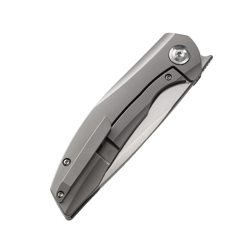 KANSEPT Accipiter  Flipper Knife Green Canvas Micarta+ Titanium  Handle (3.5'' CPM-S35VN Blade)Kim Ning Design -K1007A1