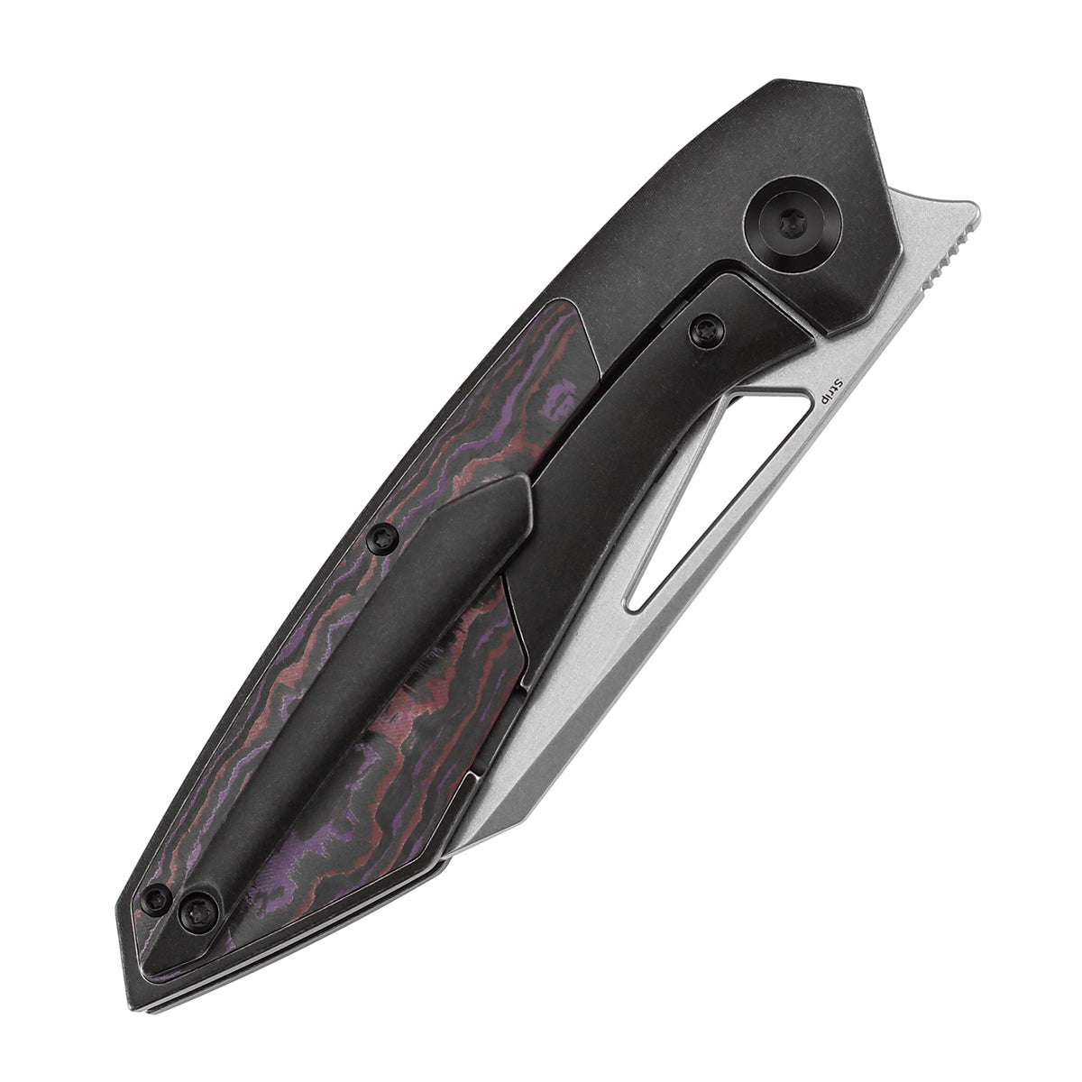 鉄製　カルドロン　大釜 STRIP | Frame Lock | Purple Haze Fatcarbon+Blackwash Titanium