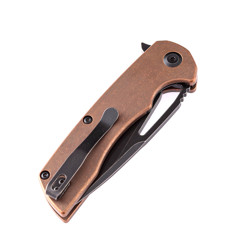 KANSEPT Kryo Thumb Hole  Knife Anodized Copper Handle (3.58'' CPM-S35VN Blade)Kim Ning Design-K1001C2